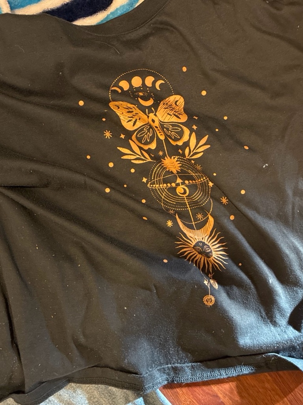 Black and Gold Celestial Butterfly Wall Art Print